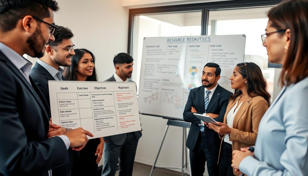 Persona compara ejercicios y objetivos antes de elegir un recurso Persona compara ejercicios y objetivos antes de elegir un recurso