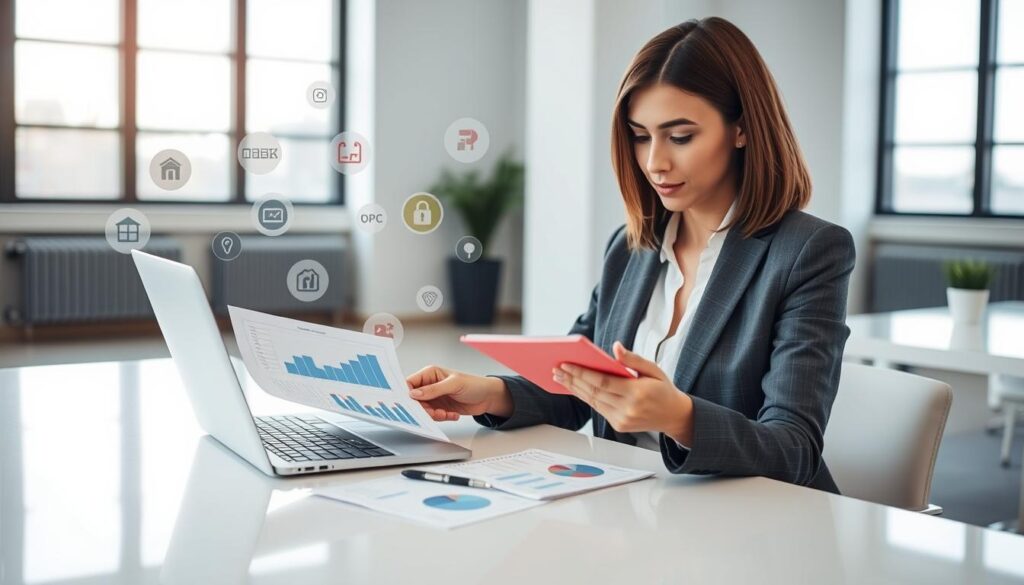 Persona compara servicios y privacidad antes de elegir proveedor Persona compara servicios y privacidad antes de elegir proveedor