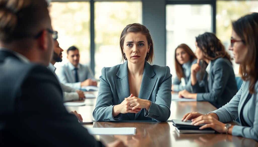 Profesional calla en una reunión por miedo a mostrar sus dudas Profesional calla en una reunión por miedo a mostrar sus dudas
